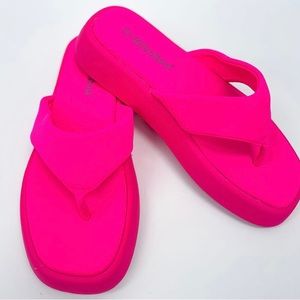 Neon Fuschia- Sandals Size 6.5